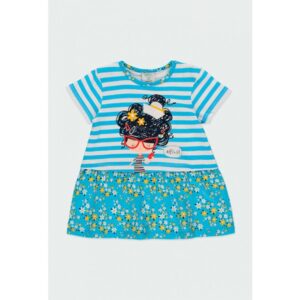 Boboli Cotton dress with hello print 804002