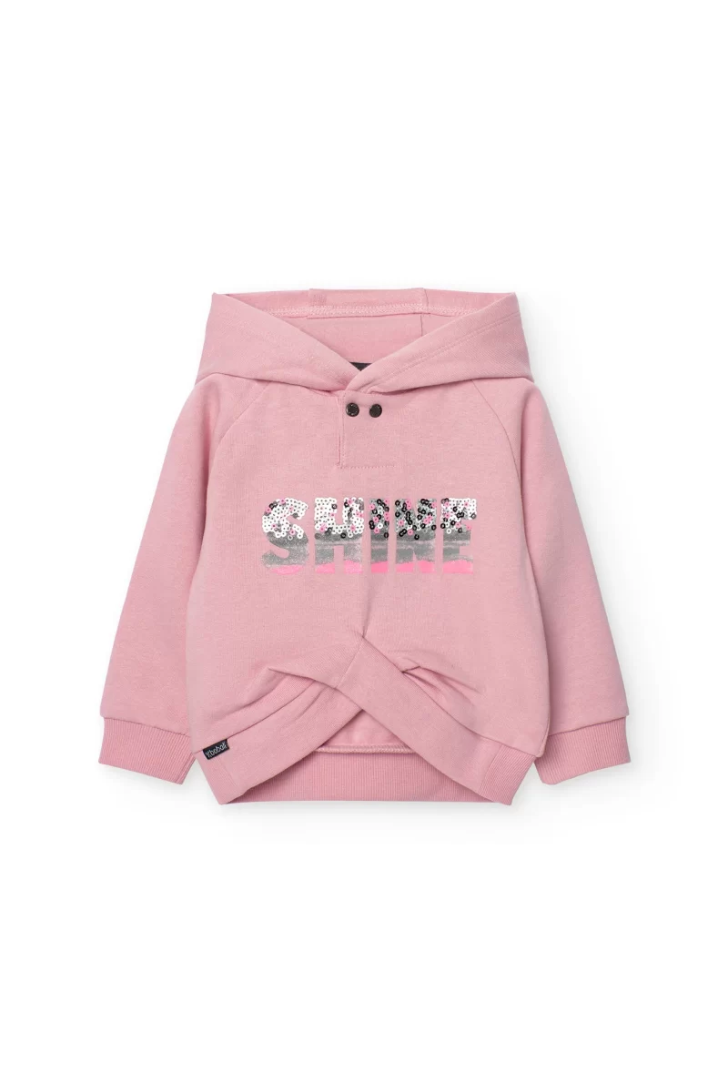 fleece sweatshirt for baby girl in pink