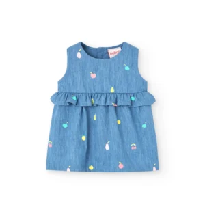 knitted dress for baby girl with print