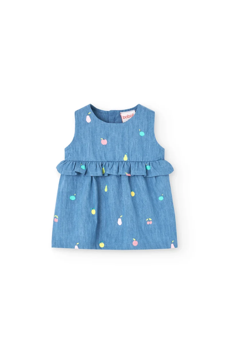 knitted dress for baby girl with print