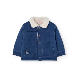 boboli τζιν πλεκτό μπουφάν μπλε 322131 blue
